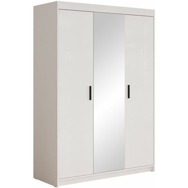 Mobilier1 - Armoire Novduni 102, Blanc, 191x133x53cm, Portes d'armoire: Avec des charnières, Nombre d'étagères: 0