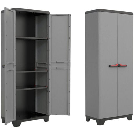 Armoire Tuttopiani Résine courageuse avec 2 portes et 3 étagères de base Stilo High réglables