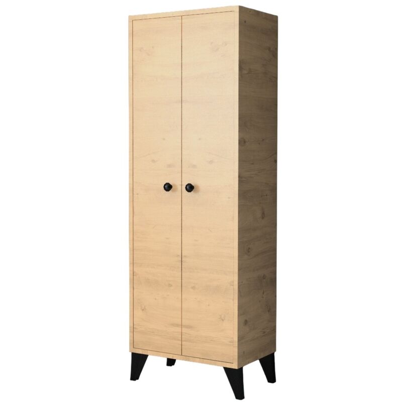 Epikasa - Armoire Venedik, Panneau d'Aggloméré, Marron, 49,6x33x147 cm