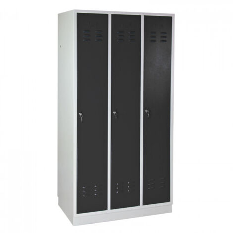 Armoire vestiaire 3 portes Gris anthracite - 890 x 500 x 1775 mm