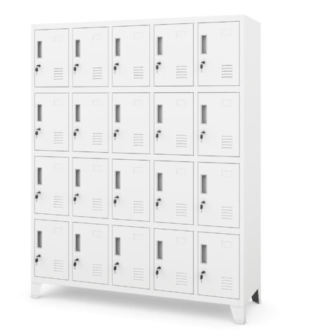 Armoire vestiaire en métal ROBERT 1360 x 1720 x 450 mm, blanche