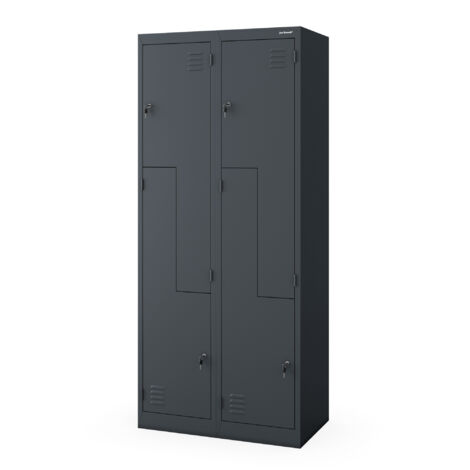 Armoire vestiaire en métal type L JULIA, 800 x 1850 x 450 mm, anthracite