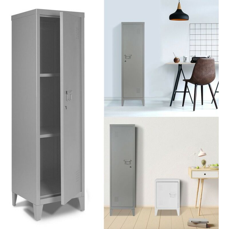 Armoire Vestiaire Estel En Metal Gris Fonce 13079