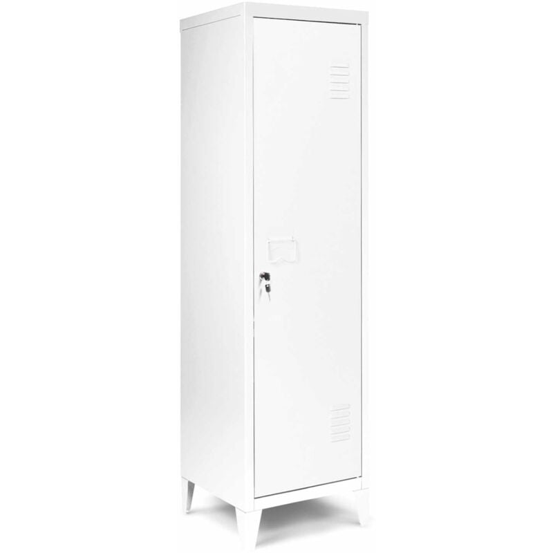 Idmarket - Armoire vestiaire ester porte métal blanc design industriel
