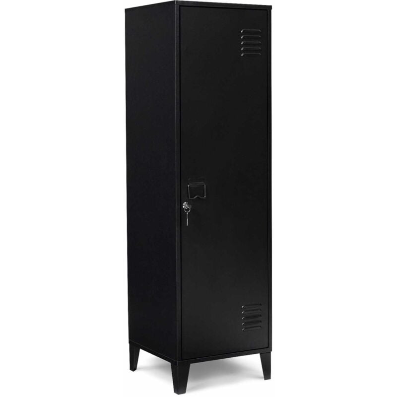 Idmarket - Armoire vestiaire ester porte métal noir design industriel