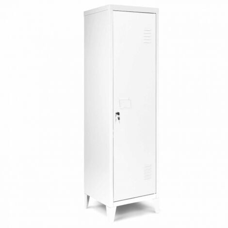 Armoire vestiaire ESTER porte métal blanc design industriel