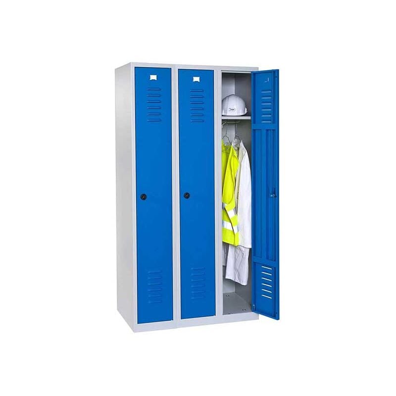 Armoire vestiaire industriel - 3 portes - Dimensions 900x500x1800mm - W030130003