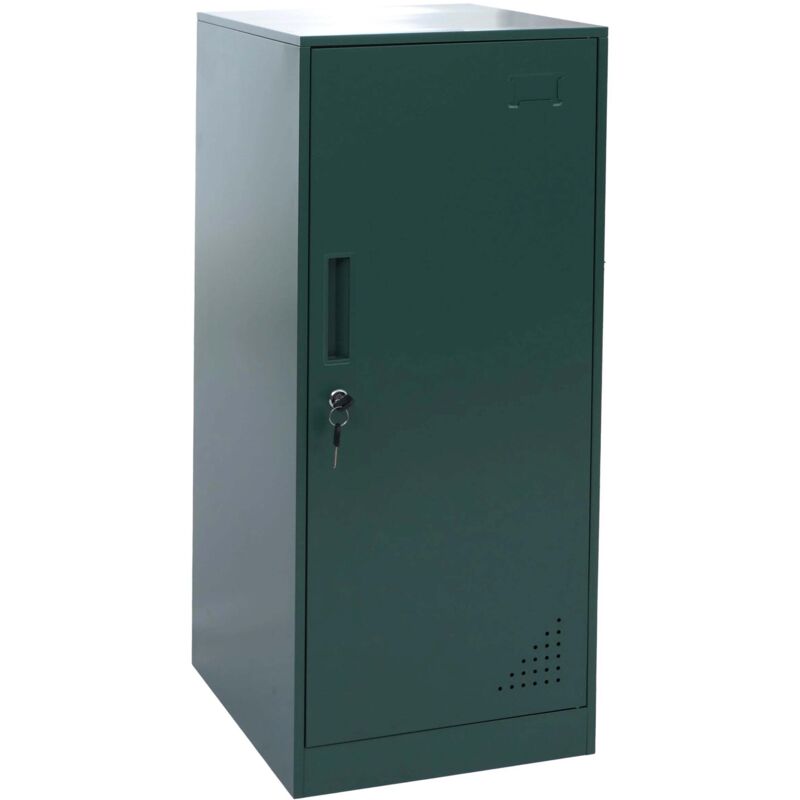 Armoire vestiaire métallique avec tringle et étagère amovible 90x38x45 cm acier vert 040008961