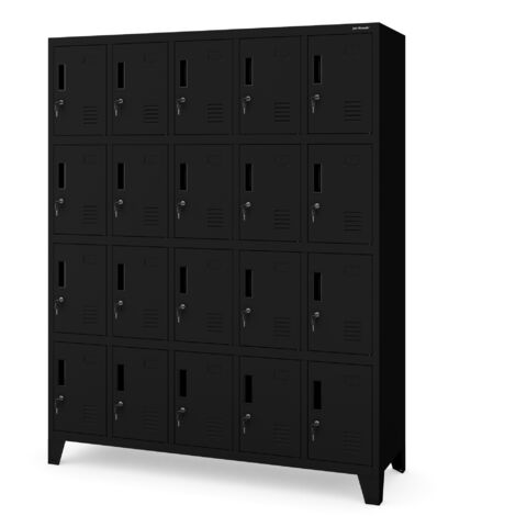 Armoire vestiaire métallique ROBERT 1360 x 1720 x 450 mm, noire