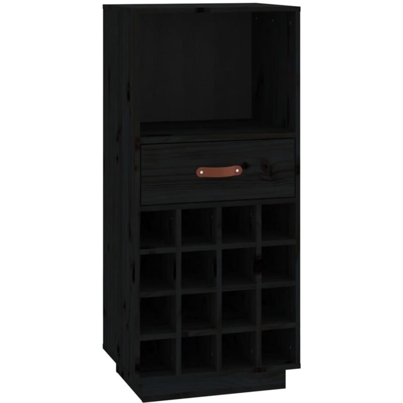 Armoire à vin Noir 45x34x100 cm Bois de pin massif vidaXL