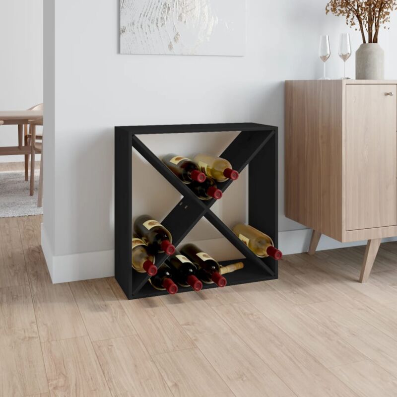 Vidaxl - Armoire à vin Noir 62x25x62 cm Bois de pin massif