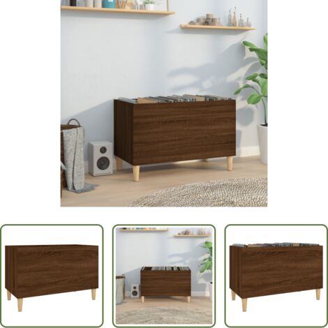 Armoire vinyle -  Armoire à disques chêne marron 74,5x38x48 cm bois d'ingénierie