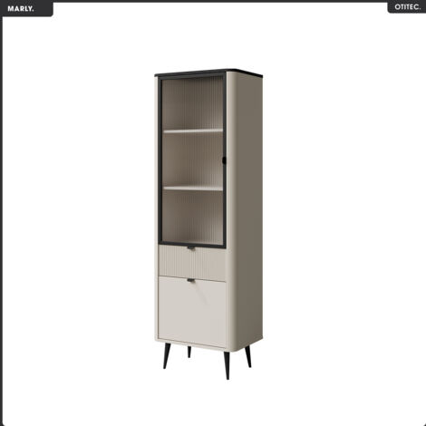 Armoire vitrine - L.56 x H.191 x P.42 - MARLY