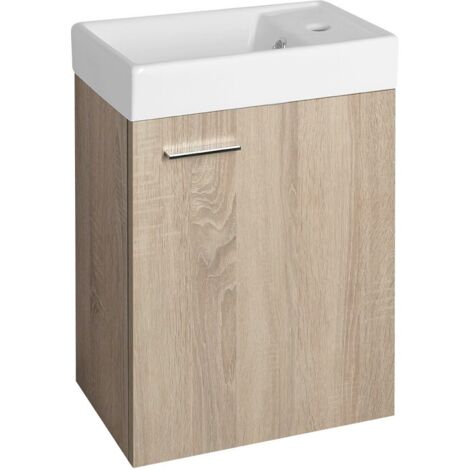 Armoire ZOJA avec lavabo 40x22 cm, chêne platine