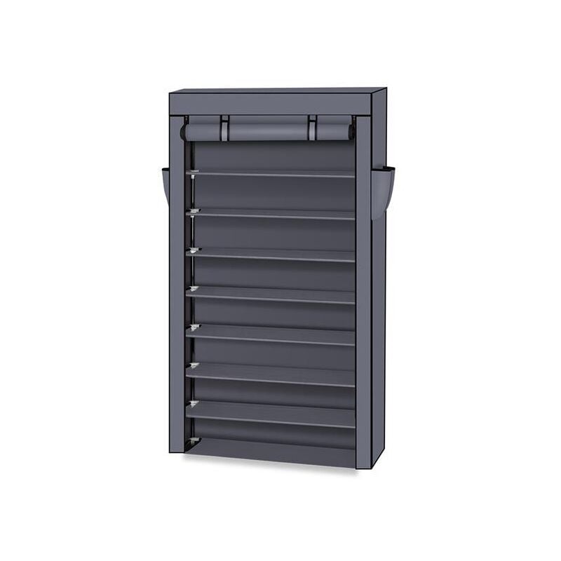 Lunsy - Armoire/meuble à chaussures- Non-tissé - 10 couches - (86 x 28 x 158) cm (l x l x h) - Gris