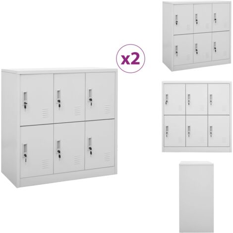 Armoires à casiers 2 pcs Gris clair 90x45x92,5 cm Acier - Meuble De Rangement - Armoire Métallique - Armoire Scolaire - Placard De Rangement - Organisation