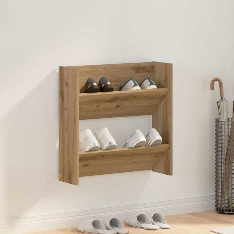 Vidaxl - Cabinets à chaussures muraux chêne artisanal Bois d'ingénierie