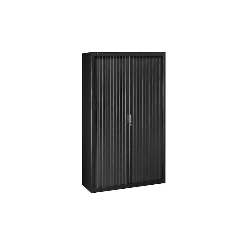 Sans Marque - Armoires à rideaux démontables h 200 x l 120 cm Noir - portes noires - Maxiburo