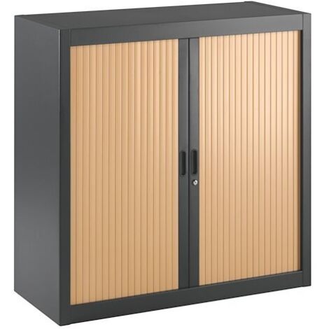 Armoires à rideaux démontables 100 x 100 cm hêtre - Maxiburo
