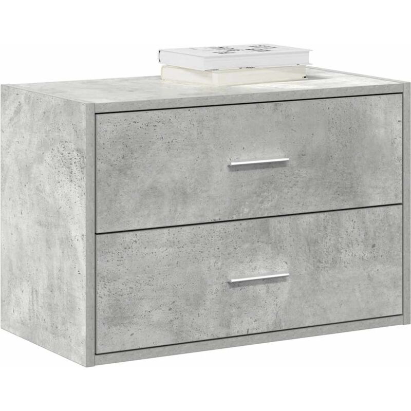 Armoire avec 2 tiroirs gris béton 60x31x40 cm bois d'ingénierie vidaXL