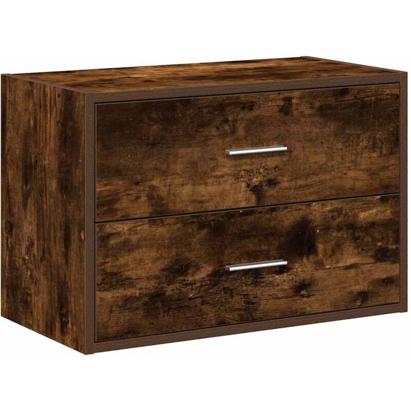 vidaXL Armoire 2 tiroirs chêne fumé 60x31x40 cm bois