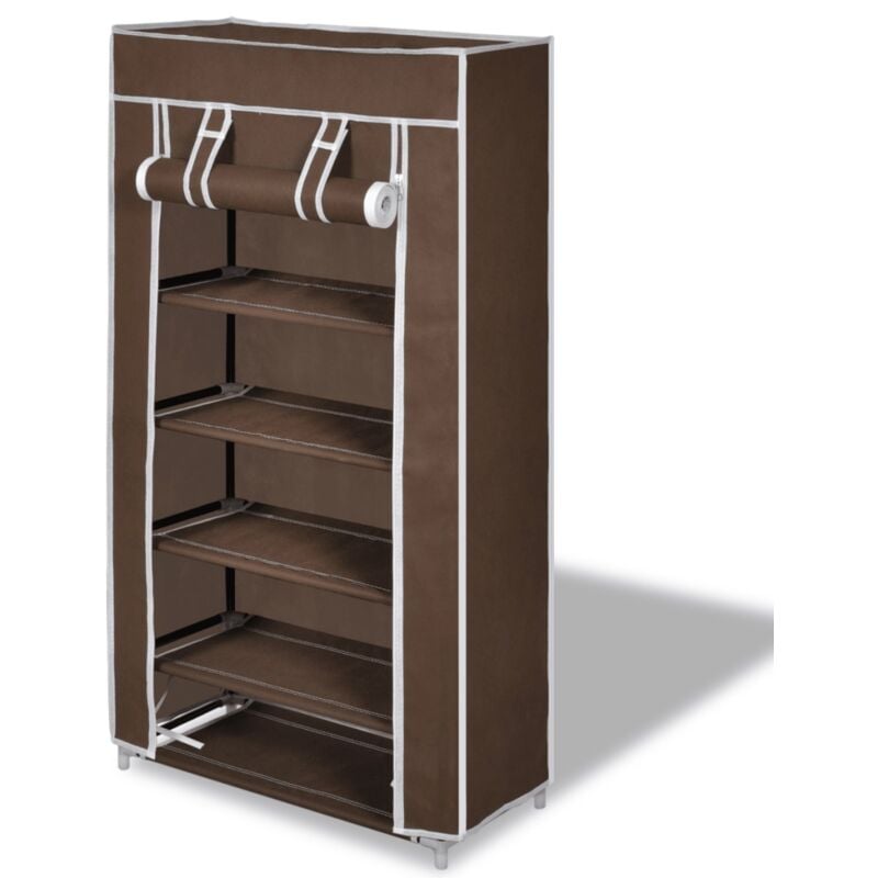 Helloshop26 - Armoires chaussure étagère 10 paires tissu marron