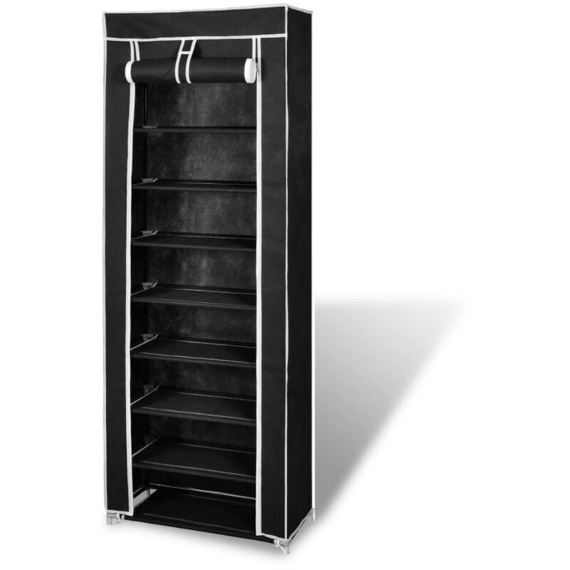 Armoires chaussure étagère 20 paires tissu noir