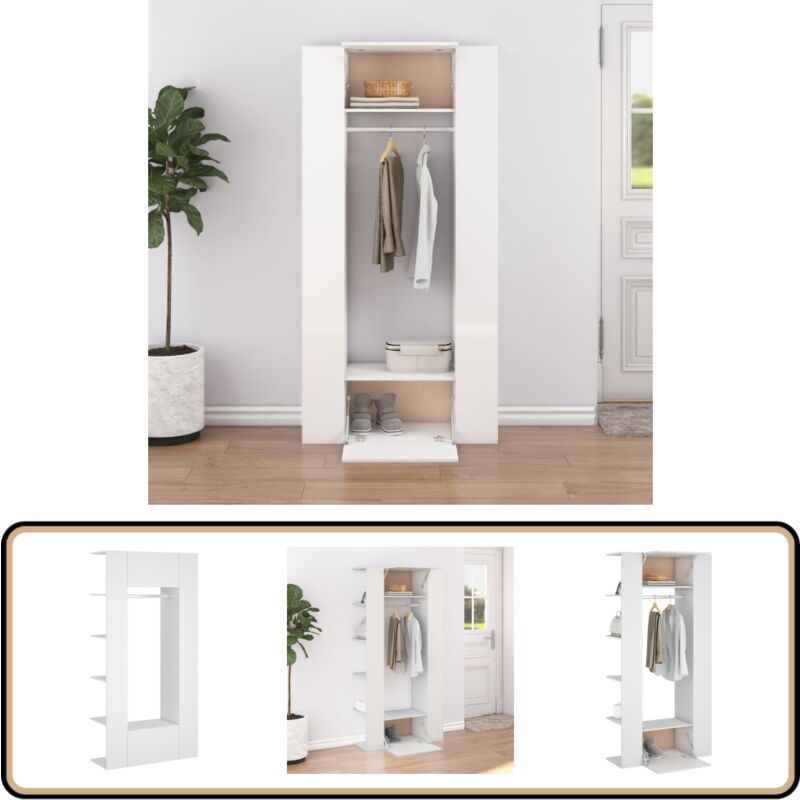 Vidaxl - Armoires de couloir 2 pcs blanc Bois d'ingénierie - Meubles D'entrée - Armoires De Couloir - Rangements Étroits - Mobilier Salle D'entrée