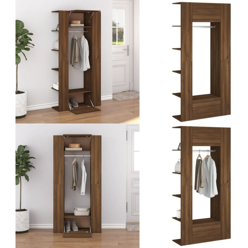 Vidaxl - Armoires de couloir 2 pcs chêne marron bois d'ingénierie - Meubles D'entrée - Armoires De Couloir - Rangements Étroits - Mobilier Salle