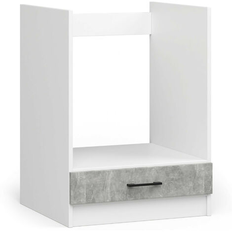 Armoires de cuisine basse AKORD S60 à four OLIWIA Blanc 60 cm 1 porte couleur Béton 1 étagère 60x55x82 cm