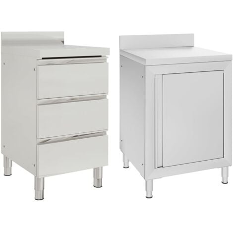 Armoires de cuisine commerciale 2 pcs Acier inoxydable