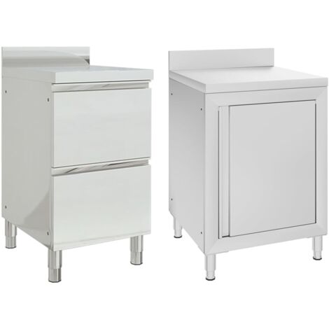 Armoires de cuisine commerciale 2 pcs Acier inoxydable