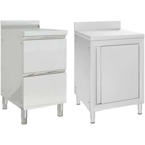 Armoires de cuisine commerciale 2 pcs Meuble de cuisine  Acier inoxydable 71408