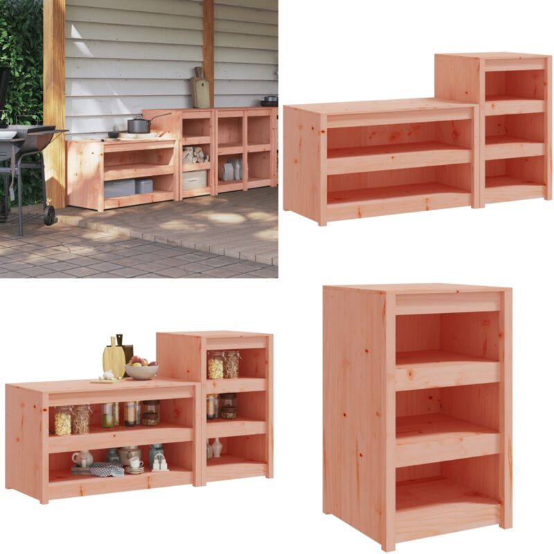 Armoires de cuisine d'extérieur 2 pcs bois massif douglas - Meubles De Cuisine - Armoires De Cuisine - Cuisine Extérieure - Meuble Extérieur - Bois