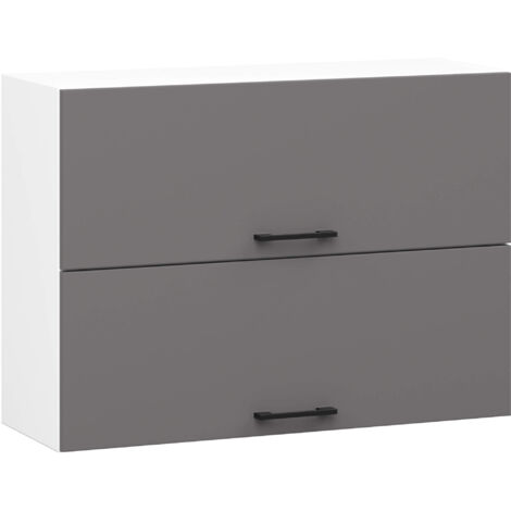 Akord Furniture Factory Meuble Suspendu Salle De Bain 60cm Blanc - Armoire Murale 2 Portes Avec Étagères Meuble Haut WC 2 Portes