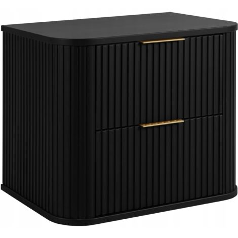 Armoires de salle de bain 60cm  Noir mat - bois  L/H/P 60/52/41cm  ELEGANCE  Meuble sous lavabo, meubles de salle de bain, meubles bas, lavabo