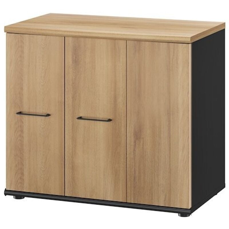 Armoire base Jazz h 71 cm 1 porte battante 2 portes pliantes chêne