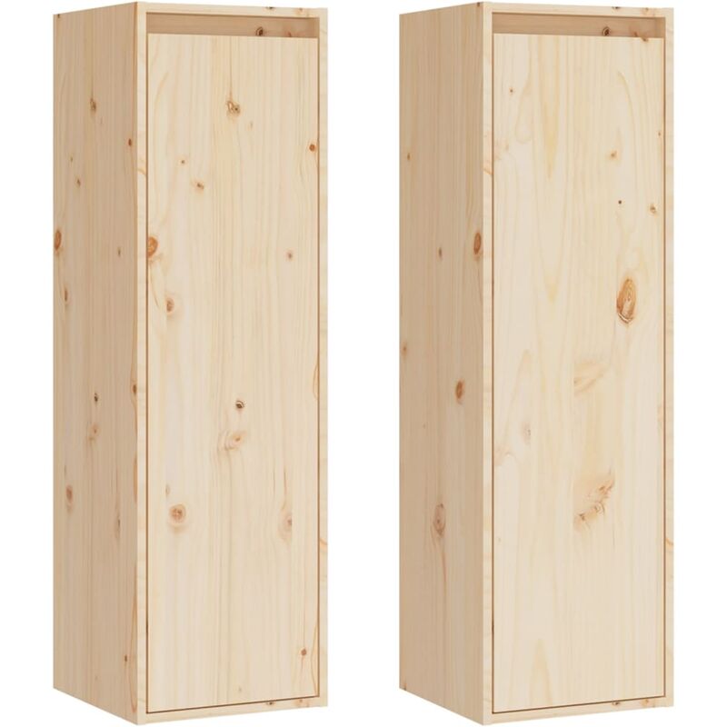 Armoires murales 2 pcs 30x30x100 cm Bois de pin massif Armoires murales 2 pcs 30x30x100 cm Bois de pin massif