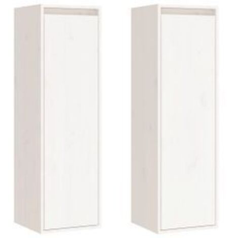 Armoires murales 2 pcs Blanc 30x30x100 Bois de pin massif