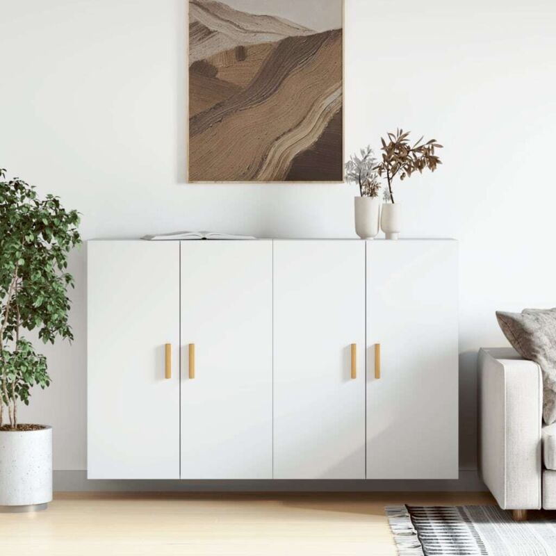 Vidaxl - Armoires murales 2 pcs blanc bois d'ingénierie