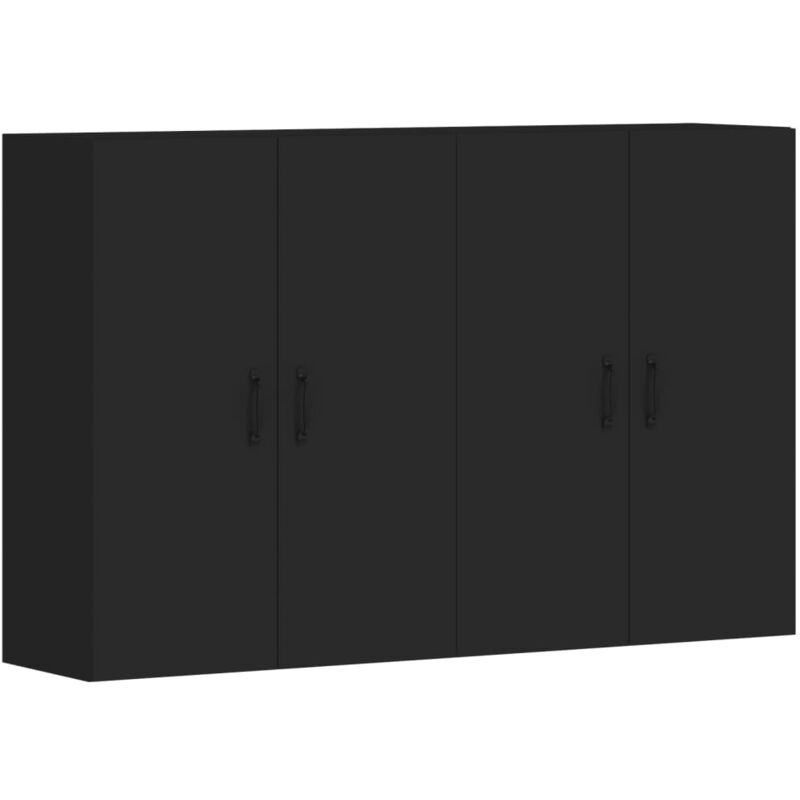 Armoires murales 2 pcs noir bois d'ingénierie Vidaxl