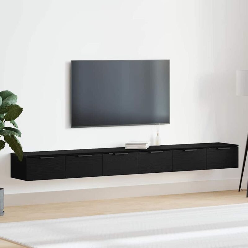 Vidaxl - Meuble mural avec tiroir 2 pcs Chêne noir 102 x 30 x 20 cm