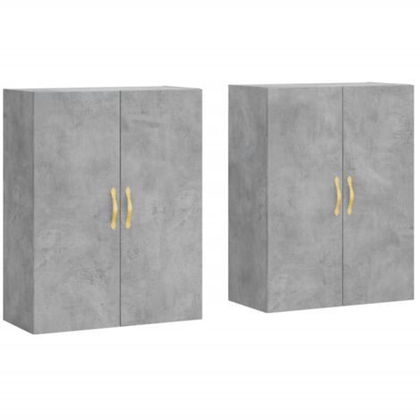 Armoires murales 2 pcs gris béton 69,5x34x90
