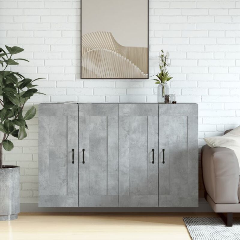 Vidaxl - Armoires murales 2 pcs gris béton bois d'ingénierie