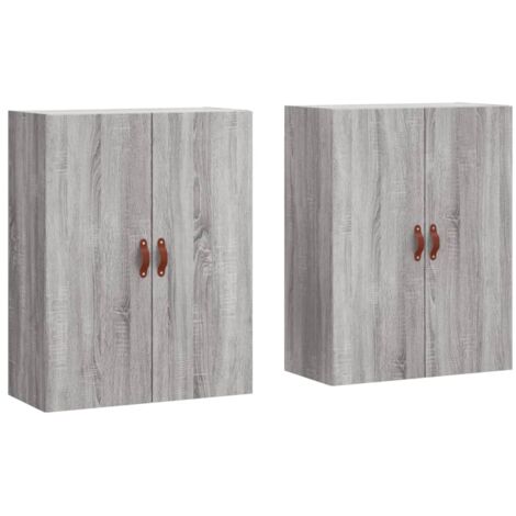 Armoires murales 2 pcs sonoma gris 69,5x34x90 cm vidaXL