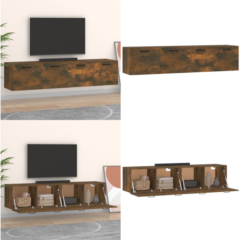 Vidaxl - Armoires murales 2pcs Chêne fumé 60x36,5x35cm Bois d'ingénierie - Meubles Mural - Armoire Murale - Étagère Murale - Rangement Mural