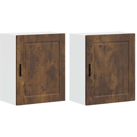 Armoires murales de cuisine  Meuble de cuisine 2 pcs Porto chêne fumé