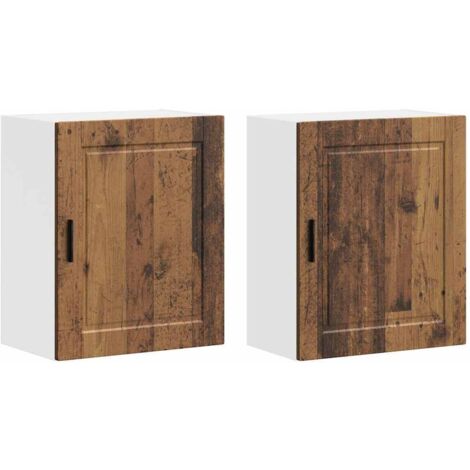 Armoires murales de cuisine  Meuble de cuisine 2 pcs Porto vieux bois