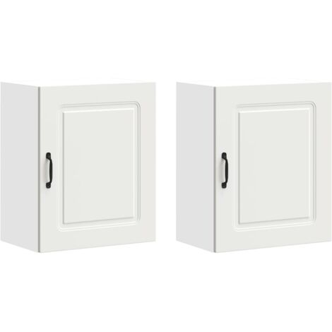 Armoires murales de cuisine  Meuble de cuisine 2pcs Kalmar blanc bois d'ingénierie