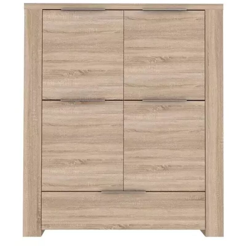 Armoirette de rangement 4 portes décor chêne clair - OPIO